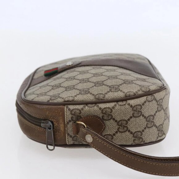 GUCCI GG Supreme Web Sherry Line Clutch Bag PVC Beige Gold 89 01 034 Auth 147495 - Picture 3 of 16